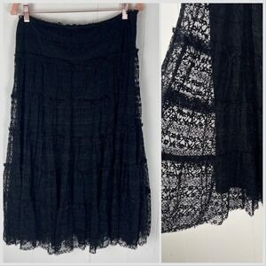 Max Studio Skirt Small Broomstick Boho Tiered Maxi Peasant Whimsigoth Prairie